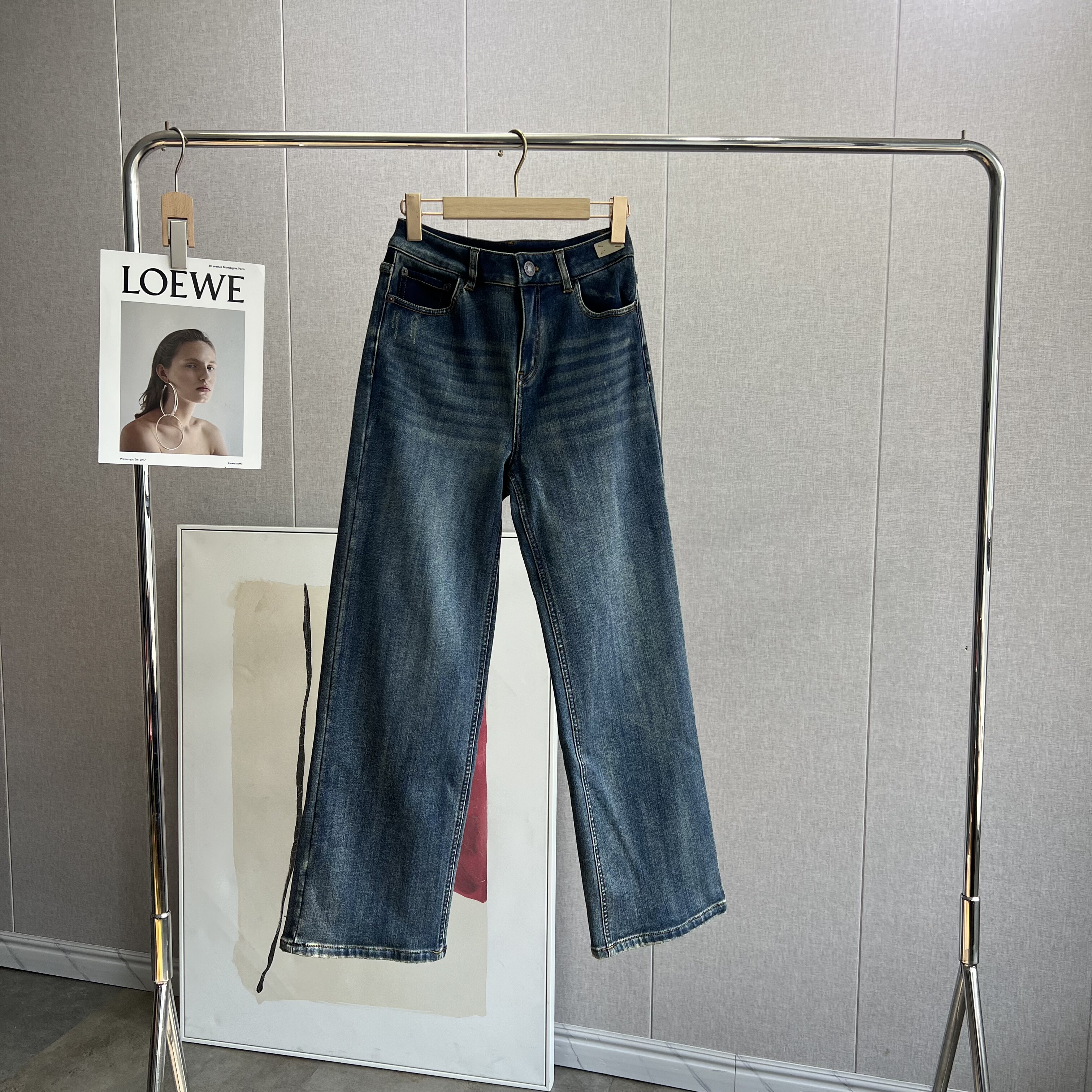 数量不多～现货2025复古做旧阔腿高腰宽松直筒牛仔长裤,女装/女士精品,休闲裤,淘宝优惠券,粉丝福利购,淘宝优惠卷