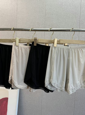 侧边蕾丝开叉女生夏季薄款防走光不卷边宽松冰爽短款打底安全裤
