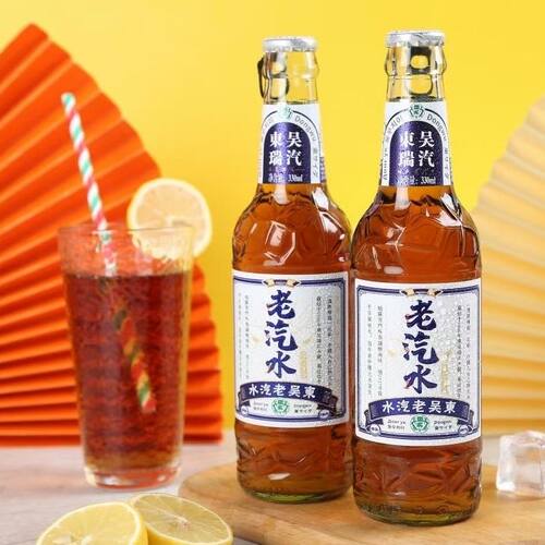 苏州特产怀旧老品牌东吴老汽水300ml*6瓶荔枝桔子玻璃瓶汽水饮料