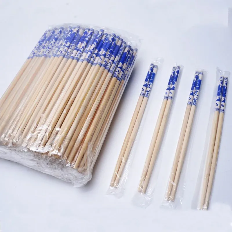 青花瓷一次性筷子加长筷外卖独立包装商用火锅竹筷一次性碳化筷子