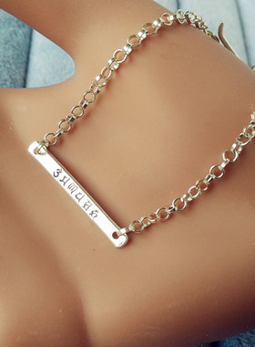 999纯银手链脚链项链 六字大明咒 定做 男女链新版加厚款