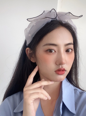 网纱大蝴蝶结宽边发箍少女高级感
