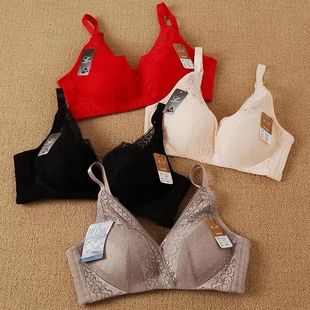 台湾依莉薇儿 蕾丝深V无钢圈调整型内衣文胸 6332