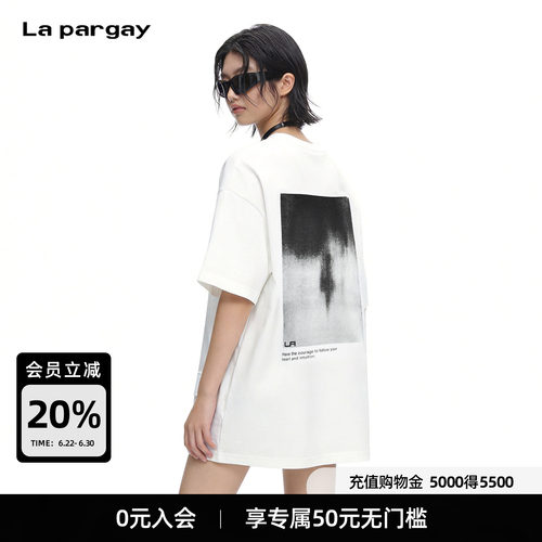 Lapargay后背印花宽松短袖T恤