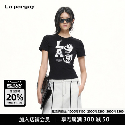 Lapargay辣妹风印花显高T恤