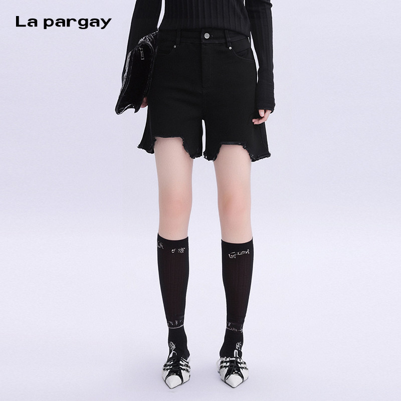 La pargay牛仔中裤女2026春季新款黑色辣妹热裤个性设计高腰短裤,女装/女士精品,休闲裤,淘宝优惠券,粉丝福利购,淘宝优惠卷