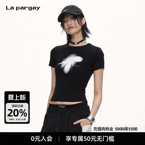 Lapargay短款收腰不勒肉T恤