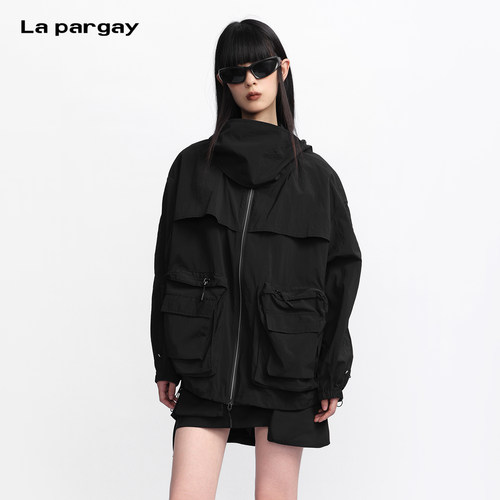 Lapargay 立体大口袋户外短外套 机能风 高领连帽设计 L75301202