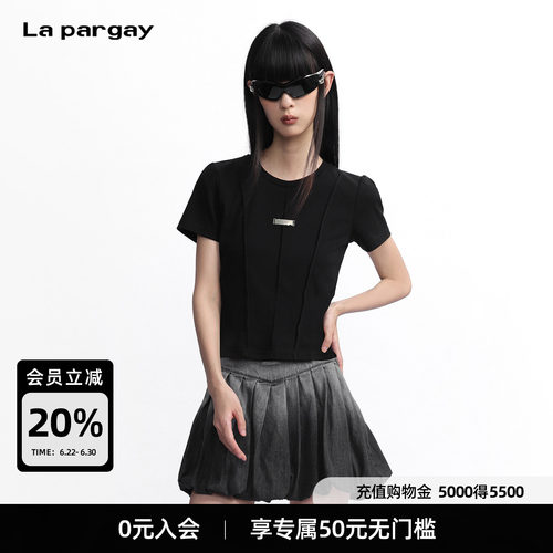 Lapargay 【收集痕迹】系列 分割短袖T恤 修身型 内搭 L75300201V