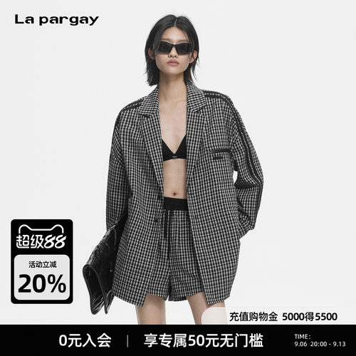 Lapargay复古格纹宽松外套
