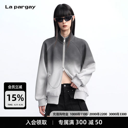 Lapargay 拼接渐变卫衣外套 立领长袖 双边拉链设计 L75301233C
