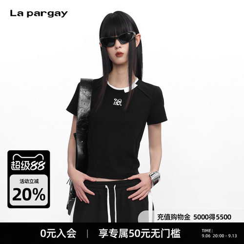 La pargay【警戒】分割短袖T恤 压线设计 L75300203C