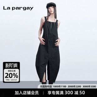 吊带连衣裙2026春季 休闲小众长款 新款 黑色个性 裙子 女式 纳帕佳无袖