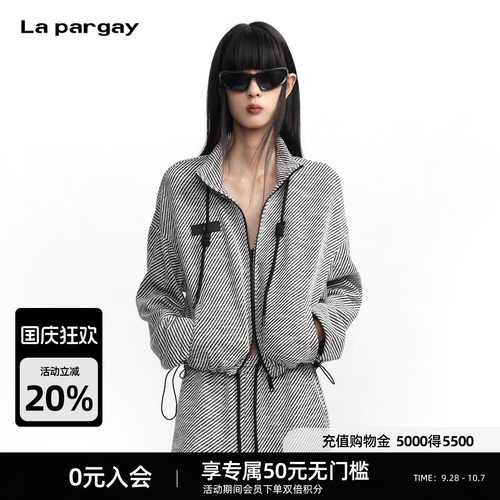 Lapargay 【沉睡的巴黎】拉链条纹针织外套 轻机能风 L75301208V