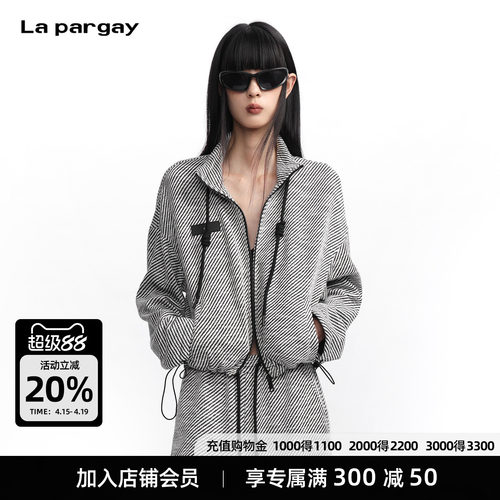 Lapargay 【沉睡的巴黎】拉链条纹针织外套 轻机能风 L75301208V