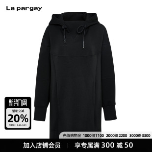 立体剪裁 不规则下摆 L75409001V oversize连帽卫衣裙 Lapargay