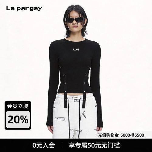 Lapargay机能辣妹修身长袖T恤