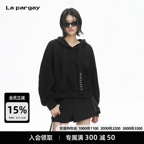 Lapargay 连帽短款卫衣 都市街头 简约设计 宽松落肩 L78101984S