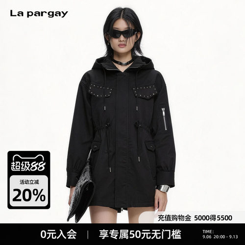 Lapargay酷感铆钉工装派克服