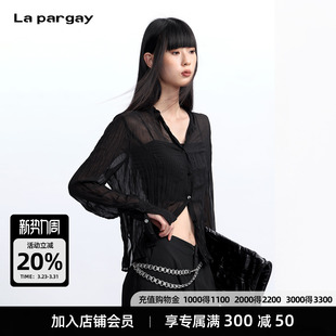 轻薄柔顺 褶皱雪纺衬衫 假面 L75301005C pargay