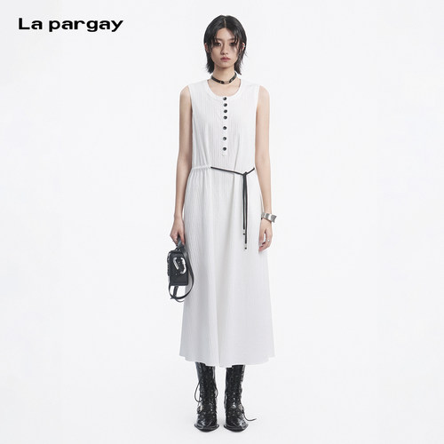 Lapargay透气皱感收腰连衣裙