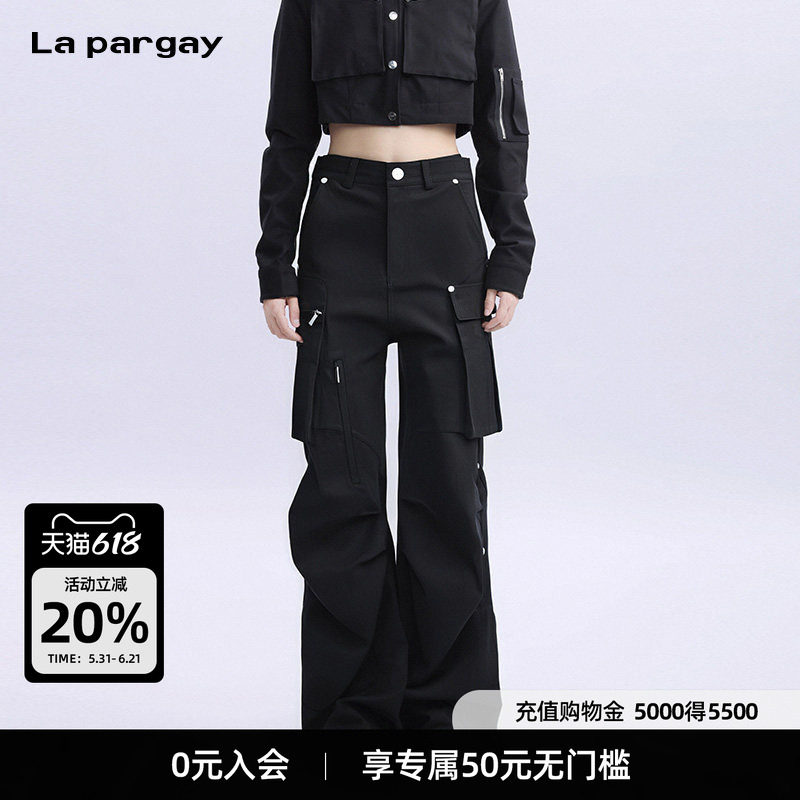 La pargay纳帕佳纯棉直筒休闲裤女2026春季新款个性时尚宽松裤子