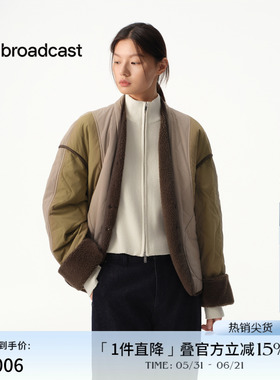 播商场同款撞色拼接宽松棉服女秋冬新款防泼水外套BDS4PD3602