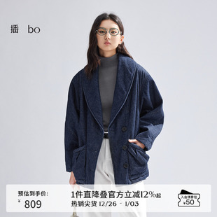 短款 商场同款 领棉服女商场同款 棉衣BDR1PD2115 牛仔蓝西装 播