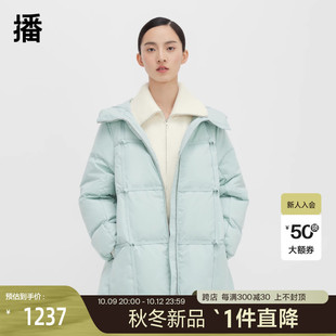 播轻薄羽绒服女2023秋冬新款 连帽保暖外套DDQ4RD5541 小众宽松短款