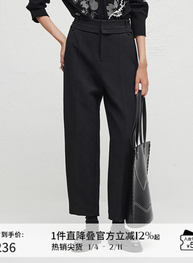 播商场同款休闲风直筒窄款西裤女24秋高腰显瘦长裤BDR3KD1897