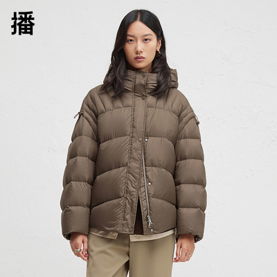 播冬季90白鸭绒羽绒服女休闲宽松面包服保暖外套DDR4RD5081