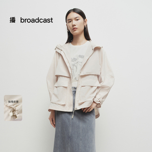 播商场同款连帽工装短外套女25春秋新款户外穿搭上衣BDS1WD1162