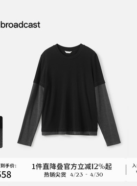 播商场同款假两件半高领T恤女春秋轻熟长袖上衣BDS3YD3321