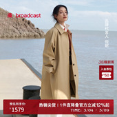 复古高智风衣女秋新款 播中长款 宽松外套BDS3FD3088 倪妮同款