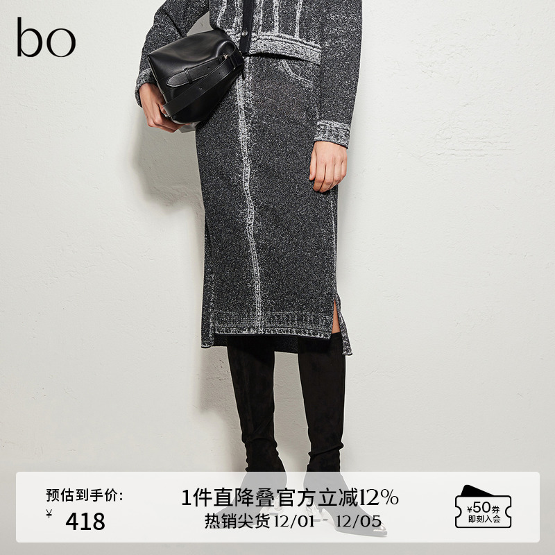 仿牛仔水洗提花腰头，侧边下摆开叉设计