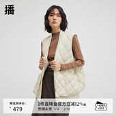 播商场同款 假两件毛织拼接24冬新款 休闲羽绒马甲背心女BDR4MD3557