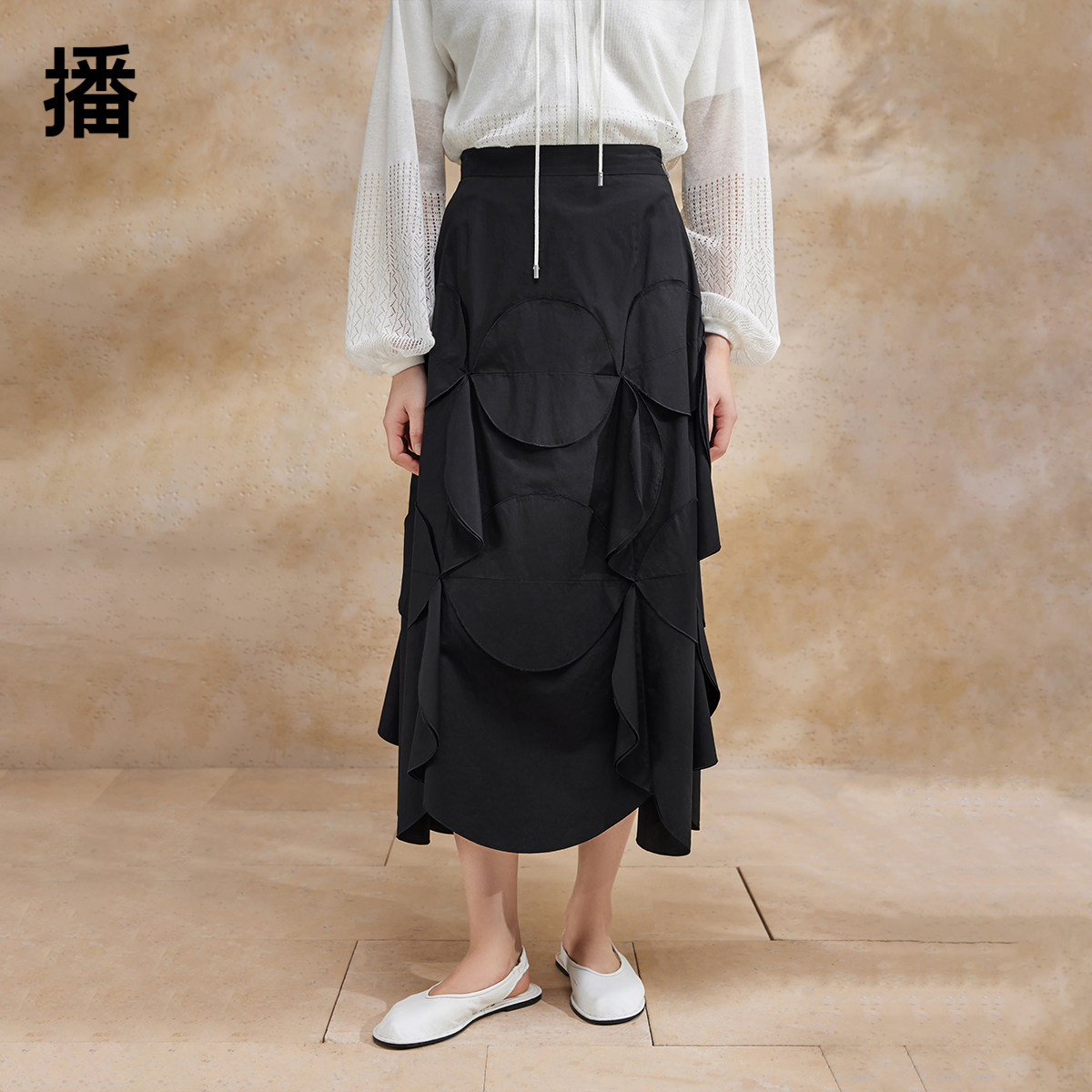 播高腰半身裙女夏商场同款不规则设计感遮肉显瘦a字裙BDR2BD0811