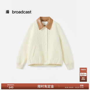 【预售免定金】播26秋翻领长袖轻薄棉衣女宽松绗缝外套DDT3PD5954
