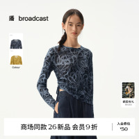 【商场同款】播26秋新品云丝柔雾纱T恤女修身圆领上衣BDT3YD3257