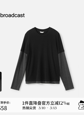 播商场同款假两件半高领T恤女春秋轻熟长袖上衣BDS3YD3321