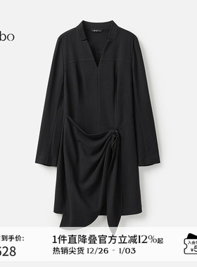 播 bo 商场同款高腰连衣裙女24冬新款显瘦遮肉内搭BDR4LD2741