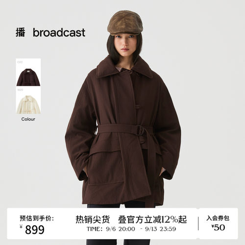 播冬季通勤风衣式短款鸭绒羽绒服女宽松户外外套DDS4RD5266