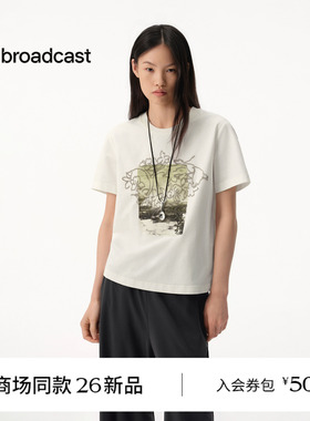 【商场同款】播26夏新品短袖T恤女松弛宽松圆领BDT2YD1740