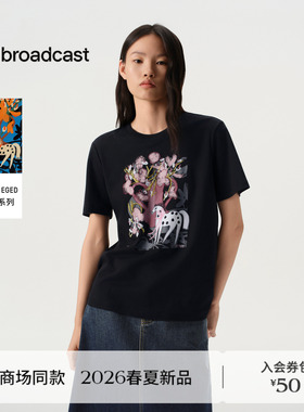 播商场同款ENIKO EGED系列正肩圆领短袖T恤女26春新款BDT1YD1221