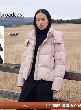 【90白鸭绒】播26秋冬新品短款宽松保暖连帽羽绒服女DDT4RD2050