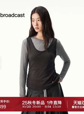 播黄色修身圆领T恤女25秋冬新款显瘦气质长袖上衣DDS4YD5294