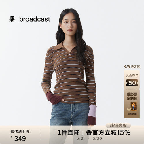 条纹休闲polo领