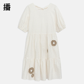 播泡泡袖 独特连衣裙女2024春新款 超好看甜美少女公主裙DDR2LD5888