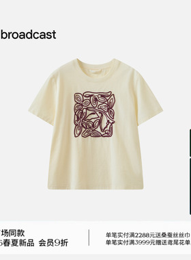 播商场同款圆领刺绣休闲T恤女26夏季新款宽松慵懒上衣BDT2YD1780