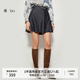 复古短裤 播 BDR3KD2218 女2024春秋时尚 裙裤 商场同款